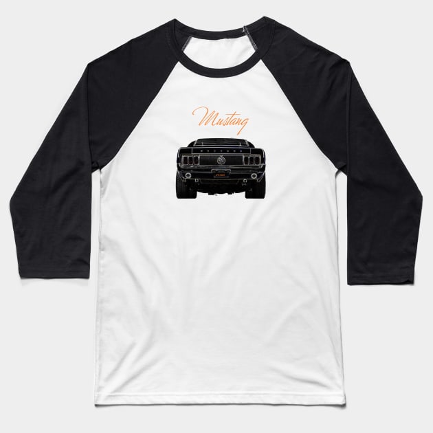 Classic Mustang Car Rear End Baseball T-Shirt by JFK KARZ